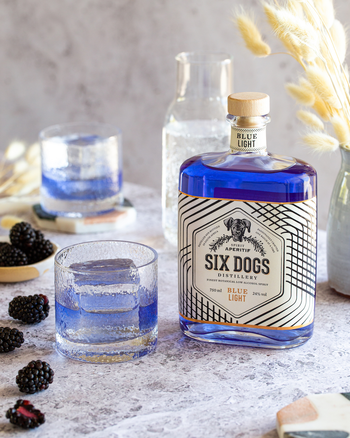 six dogs blue light gin