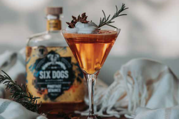 six dogs distillery pinotage stained gin